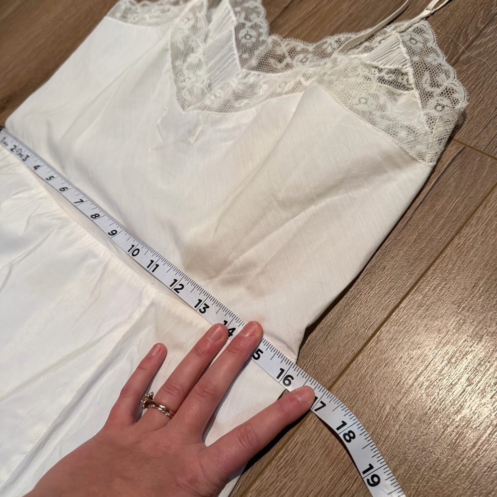 Rare 1950’s Barbizon White Ivory Slip Dress Lace Women’s Vintage Size 16 Miss - Picture 8 of 9